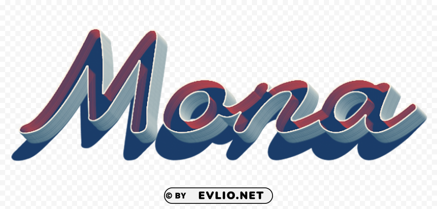 mona missing you name Isolated Graphic on Transparent PNG