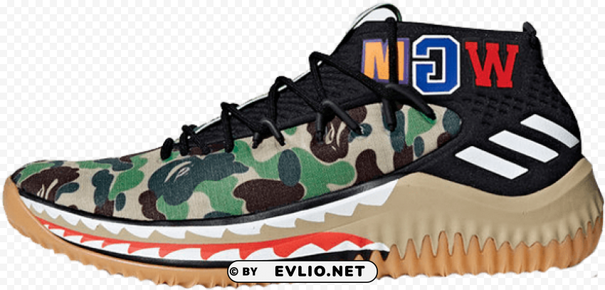 adidas x bape mens dame 4 ap9974 Isolated Object on Clear Background PNG