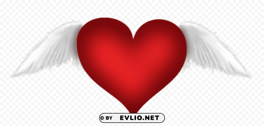 Red Heart With Wings Transparent PNG Files With No Background Assortment