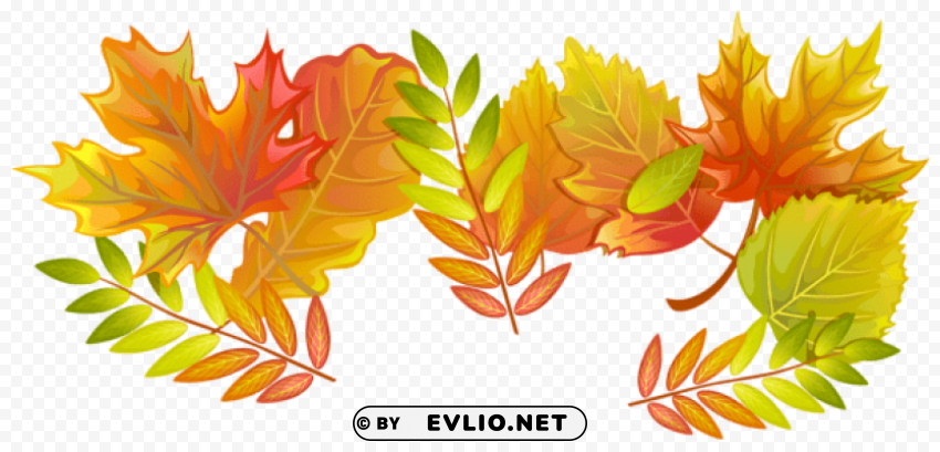 fall leaves decorative PNG Image with Isolated Transparency
