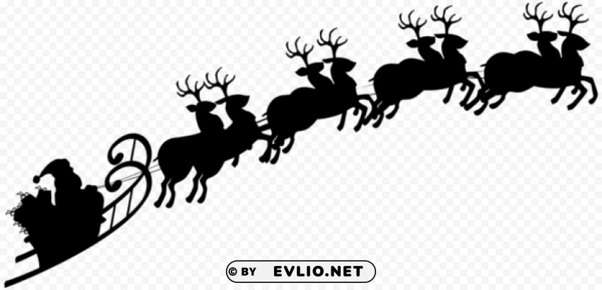santa sleigh silhouette Transparent PNG images complete package