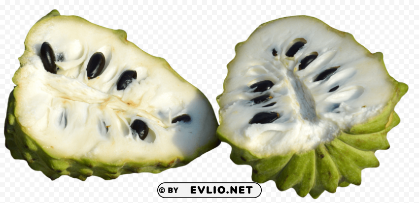 Sliced Custard Apple Isolated Artwork in Transparent PNG Format