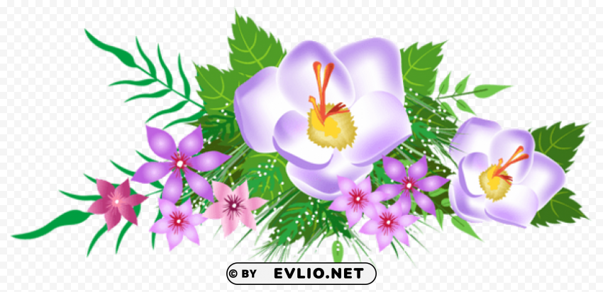flowers decorative element Transparent Background PNG Isolated Pattern