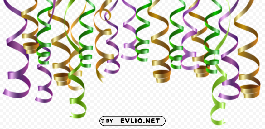 curly ribbons Clean Background Isolated PNG Graphic