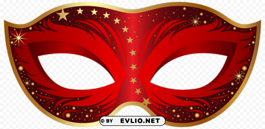 Red Carnival Mask PNG Graphic Isolated With Clarity