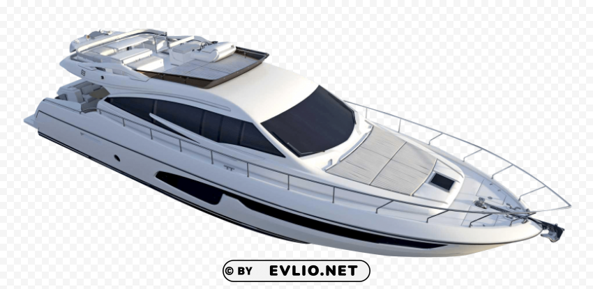 Yacht Boat Clear Background Isolated PNG Object