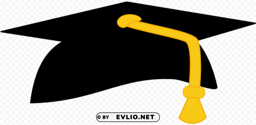 black and gold graduation cap Transparent PNG Isolated Subject