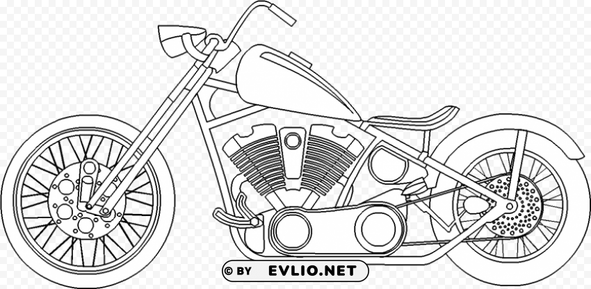 harley davidson motor bike drawings Isolated PNG Object with Clear Background