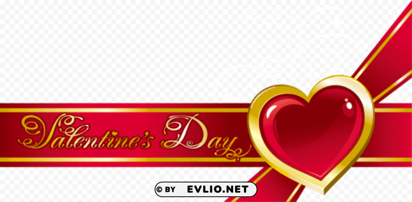 red valentine decor with bow and heart HighResolution Transparent PNG Isolated Element