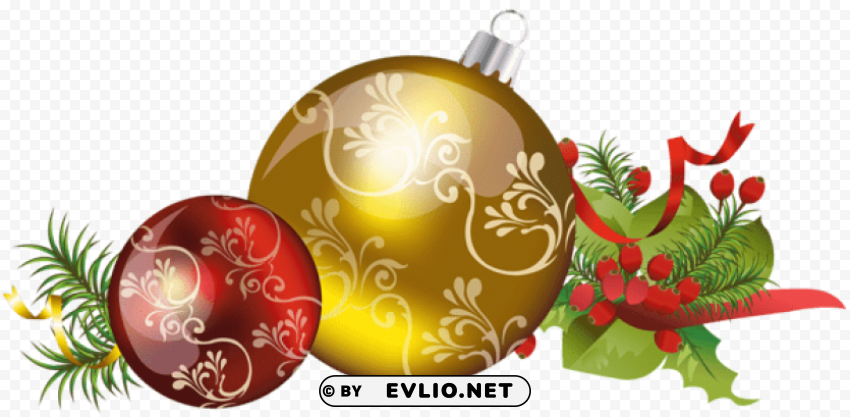 christmas balls with ornaments PNG Graphic Isolated with Clear Background