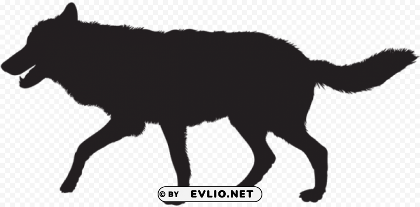 Wolf Silhouette Transparent Background Isolated PNG Design Element