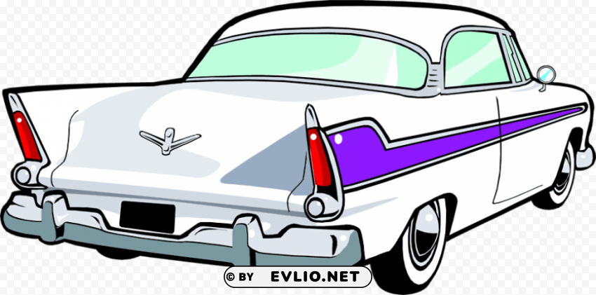 50s car wall clock PNG Image with Transparent Isolation