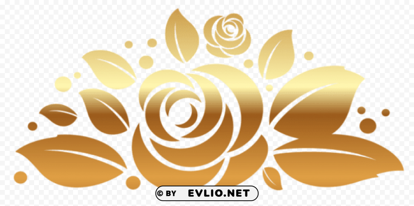 gold rose decorpicture PNG graphics with alpha transparency bundle