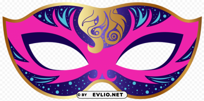 pink and blue carnival mask Isolated Design Element in Clear Transparent PNG