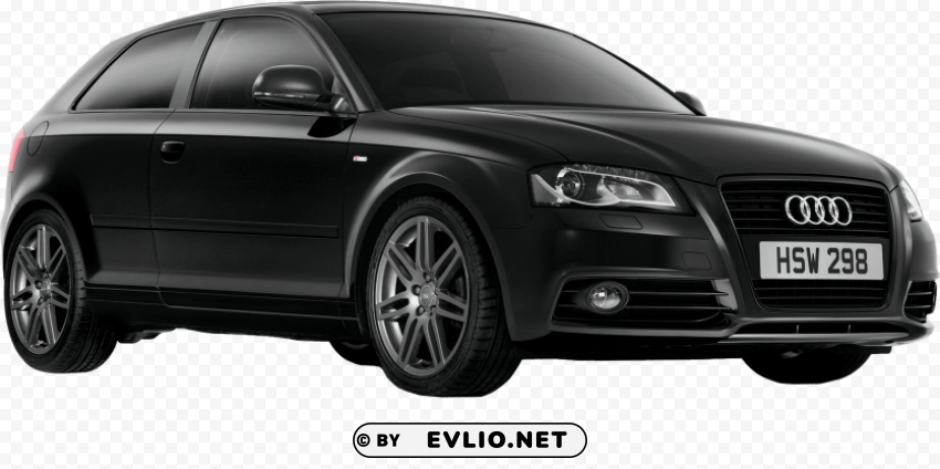 audi black sideview Transparent Cutout PNG Graphic Isolation