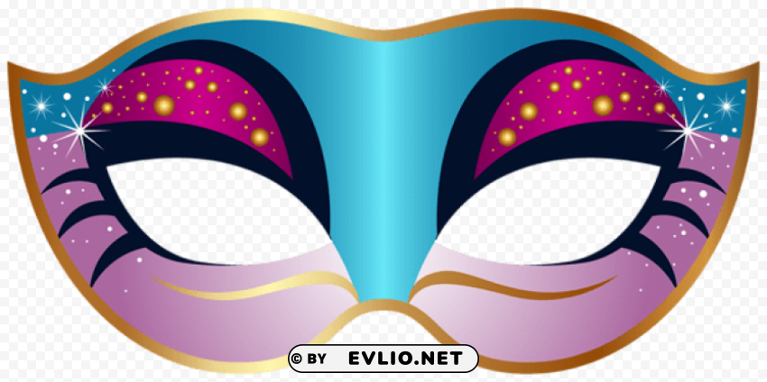 Blue And Pink Carnival Mask Isolated Design Element In PNG Format