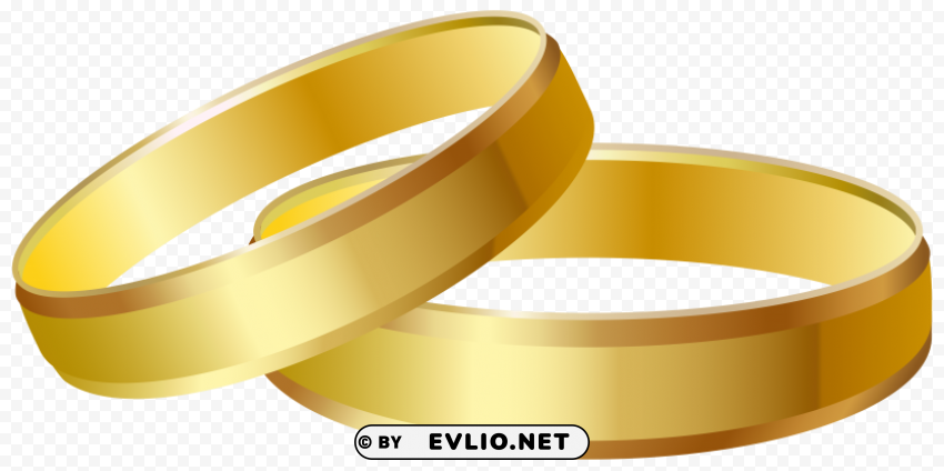 gold wedding rings Transparent Background PNG Isolated Graphic