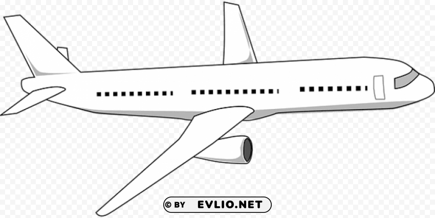 aviao em preto e branco Isolated Element with Clear Background PNG
