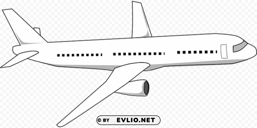 Aviao Em Preto E Branco Isolated Element With Clear Background PNG