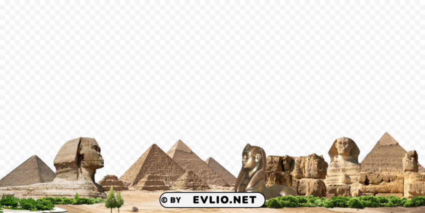 Egyptian Pyramids Clean Background Isolated PNG Graphic