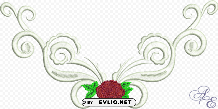 rose scroll PNG with Clear Isolation on Transparent Background