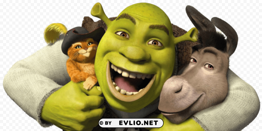 shrek cat and burro Isolated PNG Graphic with Transparency