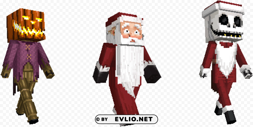 here is a look at these skins - nightmare before christmas minecraft mashup pack Isolated Element with Transparent PNG Background