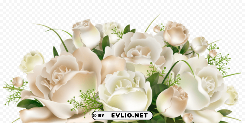 white roses decorationpicture Transparent art PNG