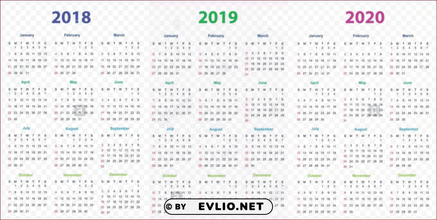2018 2019 calendar Free download PNG with alpha channel extensive images