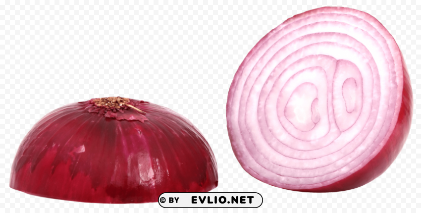 red sliced onion PNG graphics with transparent backdrop