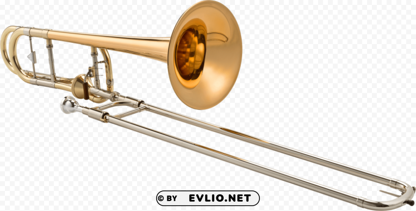 trombone Isolated Graphic on Clear Transparent PNG