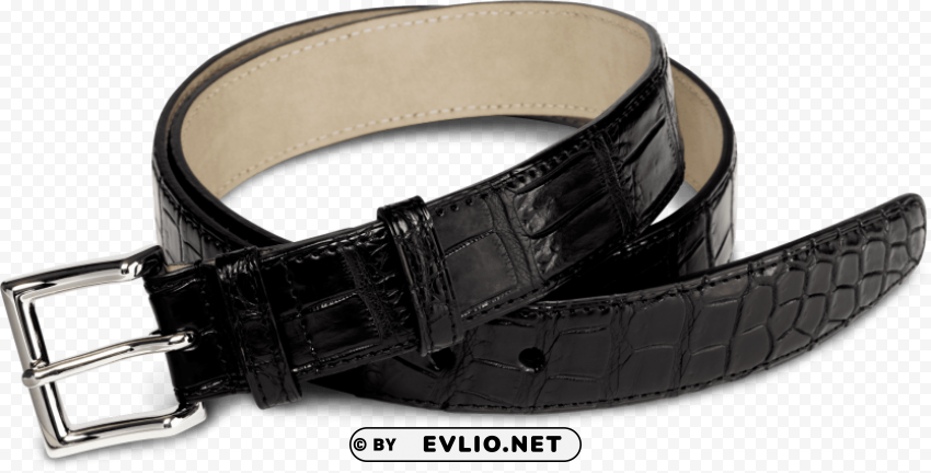 genuine crocodile leather belt Isolated Illustration in Transparent PNG