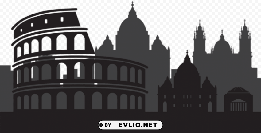 rome italy silhouette PNG with cutout background
