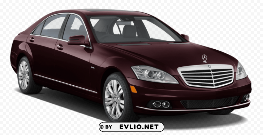 dark metallic red mercedes benz s500 car Isolated Illustration on Transparent PNG