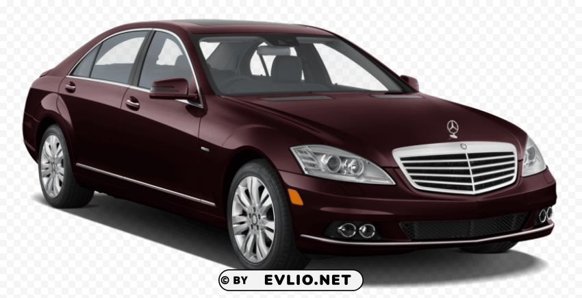 Dark Metallic Red Mercedes Benz S500 Car Isolated Illustration On Transparent PNG