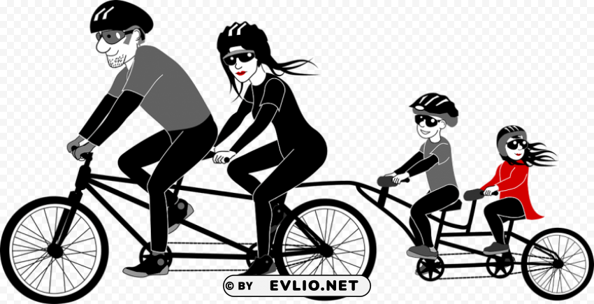 family bike ride Transparent Cutout PNG Graphic Isolation