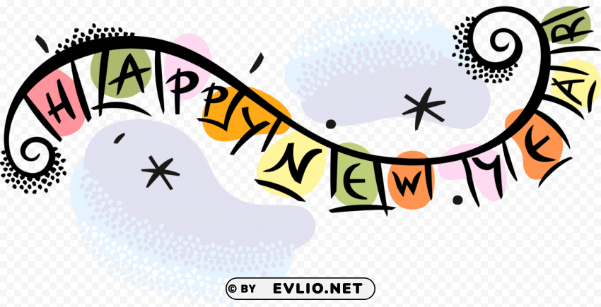 vector illustration of new year's celebration banner - happy new year 2019 art Clear Background PNG Isolated Element Detail