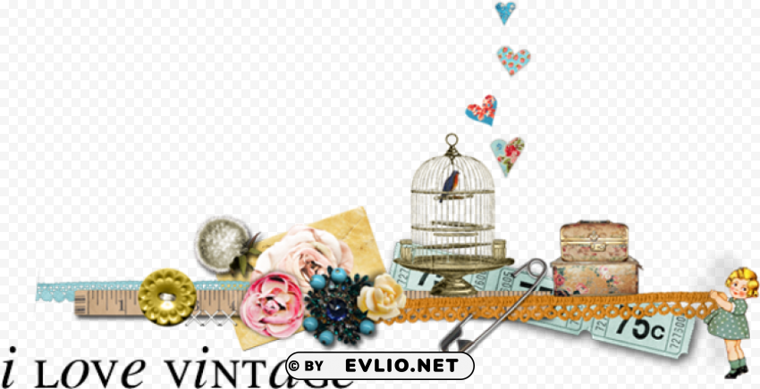 Love Vintage PNG Isolated Illustration With Clear Background