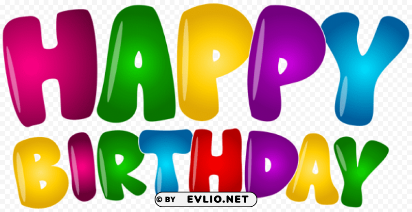 happy birthday colorful text PNG images with clear alpha channel broad assortment
