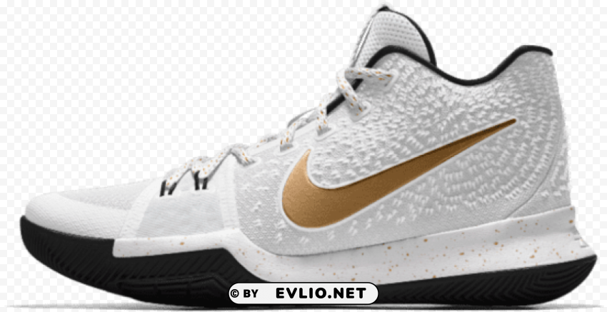 nike kyrie 3 id men's basketball shoe size 18 white Isolated Artwork on Transparent PNG
