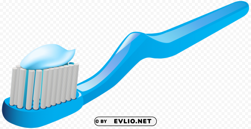 toothbrush and toothpaste PNG with transparent backdrop clipart png photo - 238e9b7c