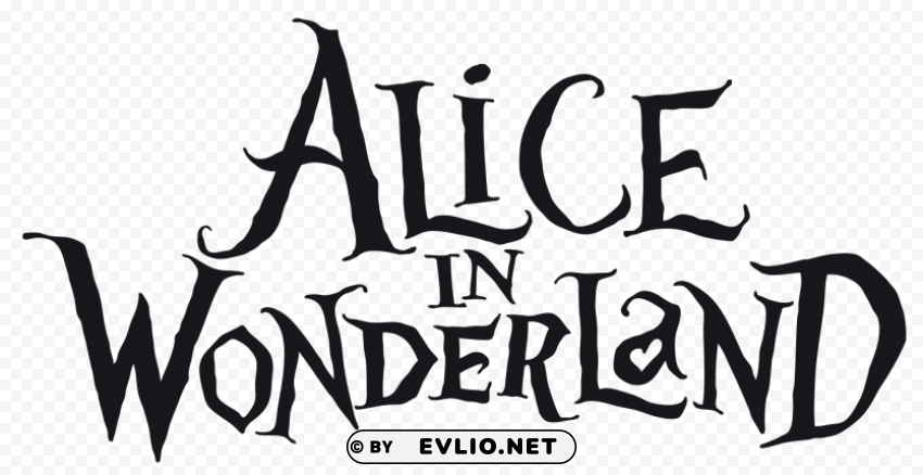 alice in wonderland logo PNG for overlays