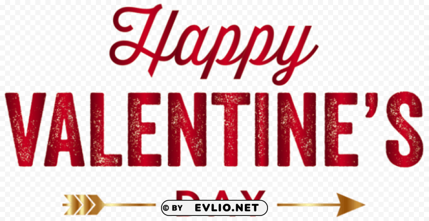 Happy Valentines Day Red PNG With Transparent Bg