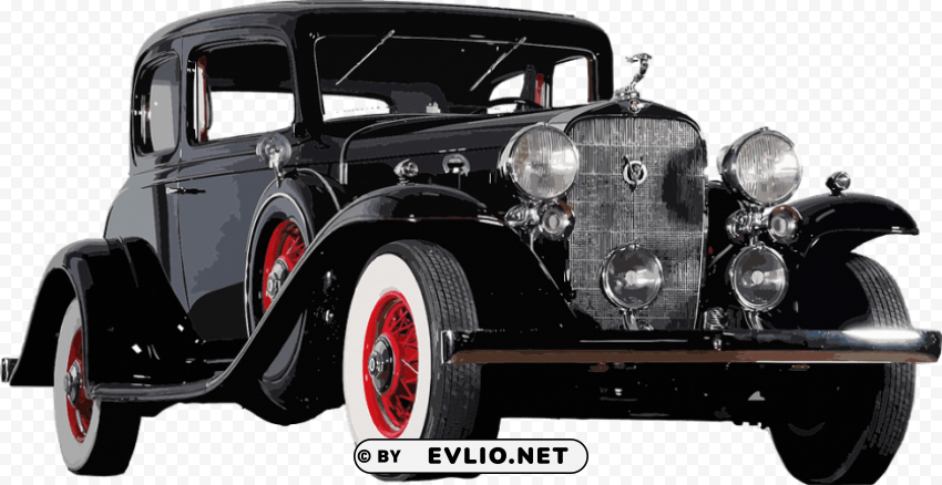 oldtimer black Isolated Object on Clear Background PNG