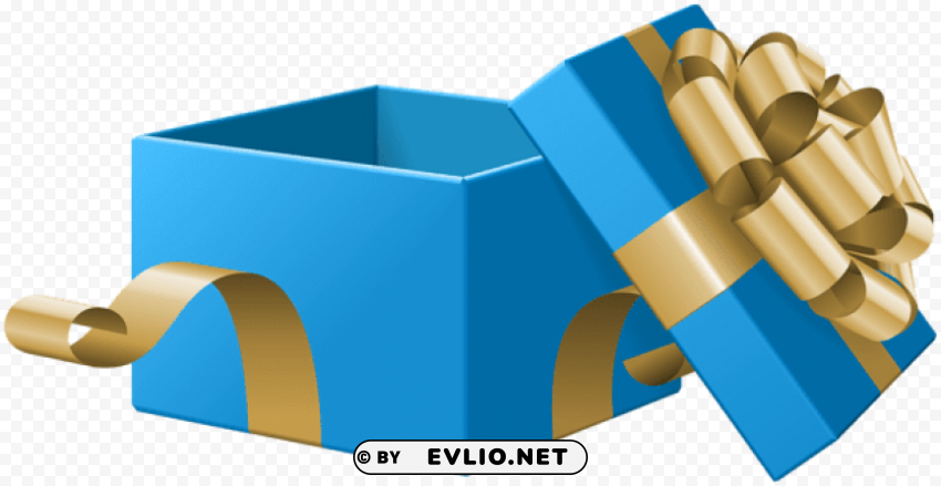 open gift box blue transparent PNG images with no background free download