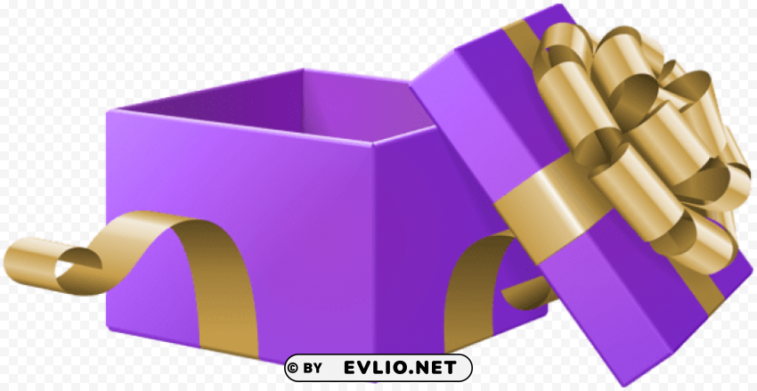 open gift box purple transparent PNG images without watermarks
