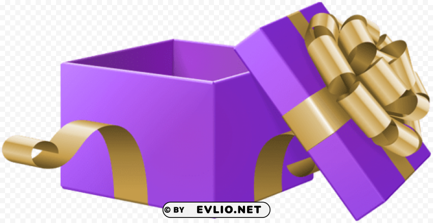 Open Gift Box Purple Transparent PNG Images Without Watermarks