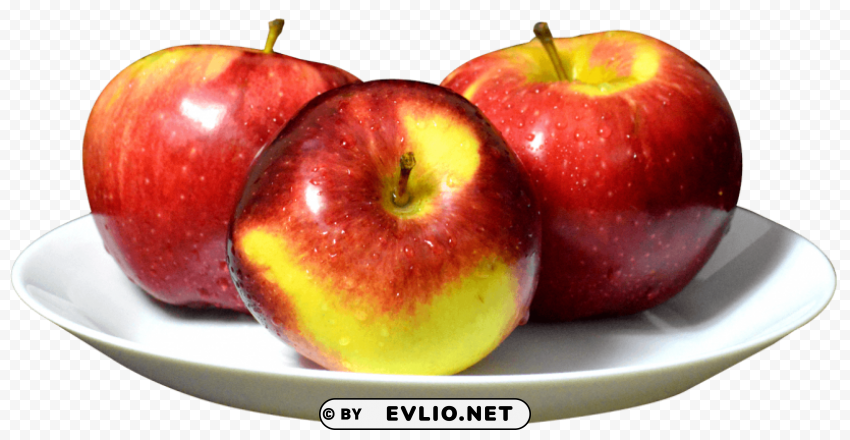Apples on the White Plate PNG images with no background assortment