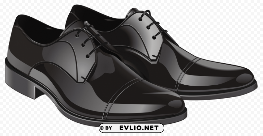 black elegant men shoes Clean Background Isolated PNG Object
