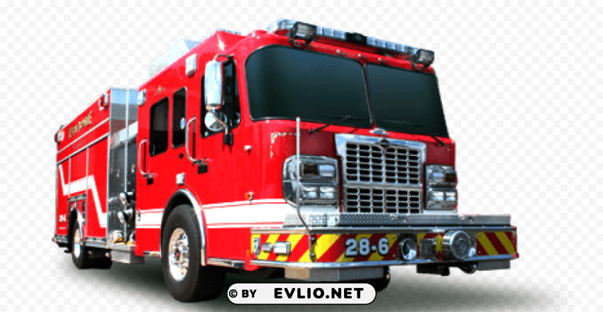 fire brigade truck side Clear Background Isolated PNG Graphic